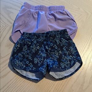 Lot of 2 Kids Athletic Shorts - Lavender + Navy Floral 💜